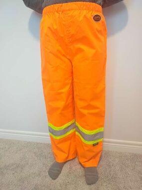 PIONEER High-Visibility Orange Safety Pants with Reflective Bands